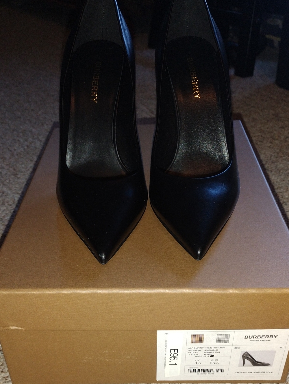 Burberry point pumps black size 6.5 - Picture 8 of 15